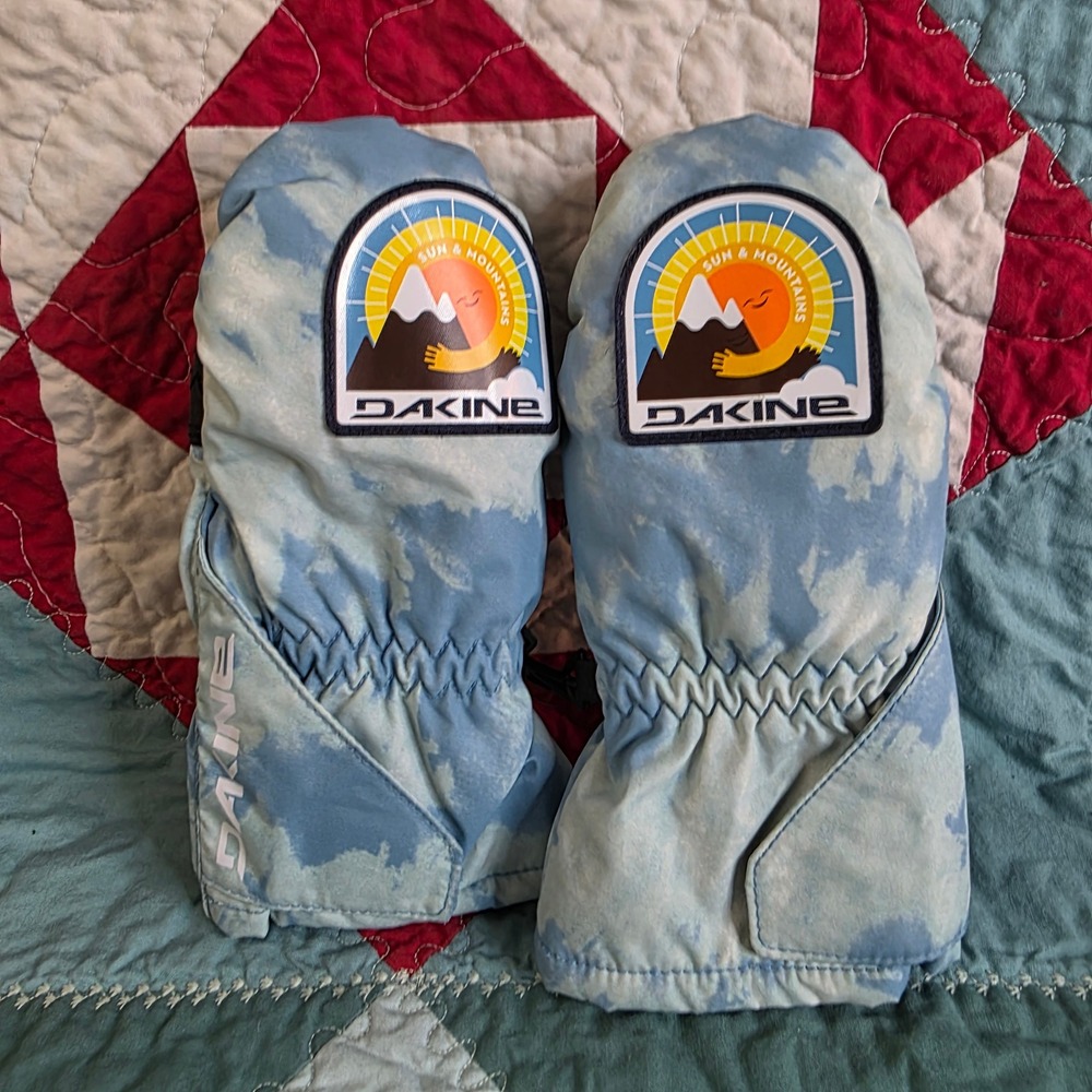 Dakine Brat Mitt Toddler Snow Mittens Blue Cloud 10002528 Size L 3-4 Years